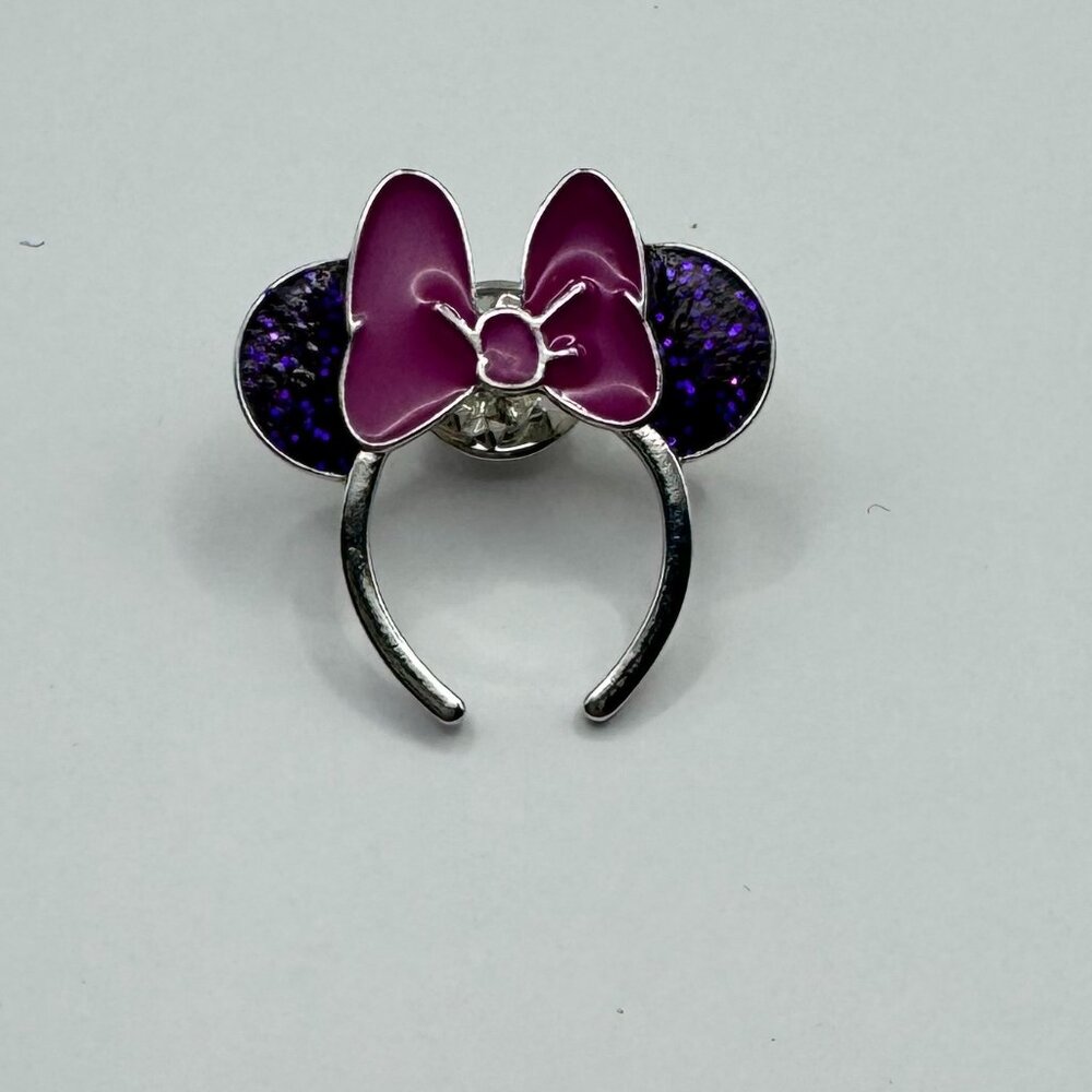 Loungefly / Disney - Minnie Mouse - Headband Pin - Purple Glitter with Pink Bow